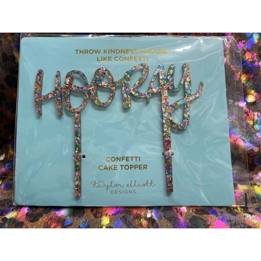 Hooray‎ Confetti Cake Topper NEW By Taylor Elliott Designs